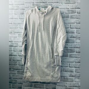 Athleta heathered grey hooded dress